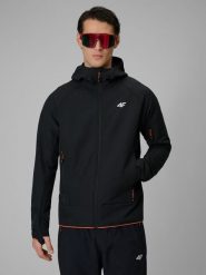 4F Kurtka softshell wiatroodporna męska - czarna XXL. Czarne kurtki softshell męskie 4f, l, bez wzorów, z materiału, bez kaptura. Za 299.99 zł.