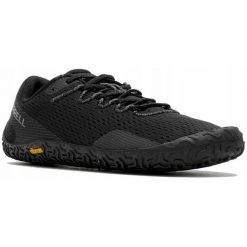 Buty sportowe dla mężczyzn Merrel Vapor Glove 6. Czarne buty do biegania męskie Merrell, bez wzorów, bez zapięcia, do biegania. W wyprzedaży za 441.25 zł.