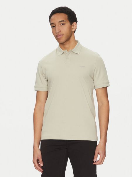 BOSS Polo Pe_Interlock 50520109 Beżowy Regular Fit. Brązowe koszulki polo męskie Boss, m, bez wzorów, z bawełny, bez kołnierzyka, bez ramiączek. Za 239.99 zł.