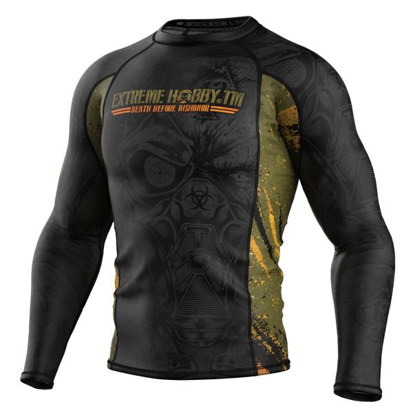 Koszulka sportowa męska Rashguard do MMA EXTREME HOBBY DBD. Czarne bielizna termoaktywna męska EXTREME HOBBY, m, bez wzorów, z bawełny, bez ramiączek, do biegania. Za 198.00 zł.