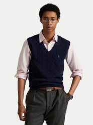 Polo Ralph Lauren Sweter 710974166001 Granatowy Regular Fit. Niebieskie kardigany męskie Polo Ralph Lauren, m, bez wzorów, z wełny, bez ramiączek. Za 669.99 zł.