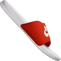 Czerwone Klapki Nike Benassi Jdi Slide M 343880-106. Czerwone klapki i japonki męskie Nike, bez wzorów, z dzianiny. W wyprzedaży za 169.00 zł.