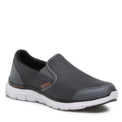 Półbuty Skechers. Szare codzienne półbuty męskie Skechers, bez wzorów, bez obcasa, bez zapięcia. Za 329.99 zł.