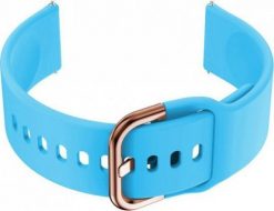 Pasek gumowy do smartwatch 18mm - niebieski/r.gold. Niebieskie zegarki smartwatch NoName. Za 99.00 zł.