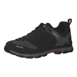 Buty Meindl Lite Trail GTX, z membraną Gore-Tex. Czarne buty zimowe męskie Meindl, bez wzorów, z gore-texu, sportowe, bez obcasa, bez zapięcia. Za 917.37 zł.