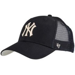 Czapka z daszkiem dla dorosłych MLB New York Yankees Branson Cap. Niebieskie czapki męskie 47 Brand, bez wzorów, z bawełny. Za 99.99 zł.