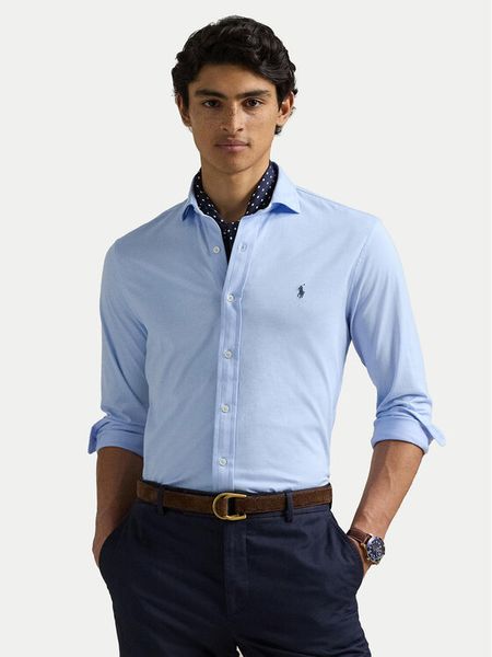 Polo Ralph Lauren Koszula 710899386016 Błękitny Slim Fit. Niebieskie koszule męskie Polo Ralph Lauren, m, bez wzorów, z bawełny, bez kołnierzyka, bez ramiączek. Za 509.99 zł.