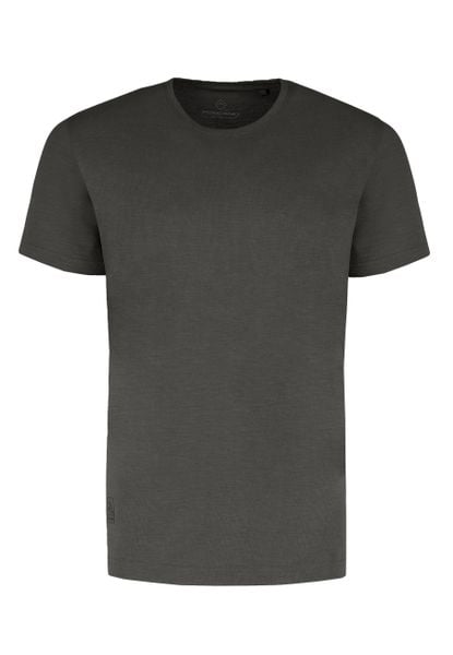 Gładka koszulka TM-MODE. Szare t-shirty męskie Volcano, l, bez wzorów, z bawełny, bez kołnierzyka, bez ramiączek. Za 69.99 zł.