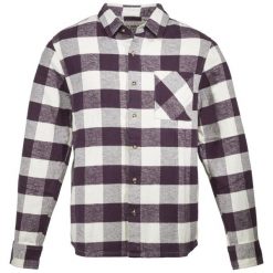 Koszula DOLOMITE M`S FLANELL CHECK. Brązowe koszule męskie Dolomite, m, bez wzorów, bez kołnierzyka, bez ramiączek. Za 529.99 zł.