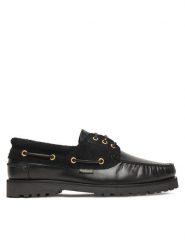 Barbour Mokasyny Deck Boat MFO0795BK51 Czarny. Czarne mokasyny męskie Barbour, ze skóry, bez zapięcia. Za 709.99 zł.