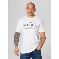Koszulka bawełniana sportowa t-shirt dla dorosłych Garment Washed USA Cal. Białe t-shirty sportowe męskie PITBULL, m, bez wzorów, z bawełny, casualowe, bez ramiączek. Za 99.00 zł.