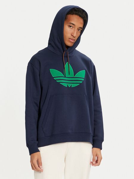 Adidas Bluza JN5968 Granatowy Loose Fit. Niebieskie bluzy nierozpinane męskie ADIDAS, m, bez wzorów, z bawełny, bez ramiączek, bez kaptura. Za 289.99 zł.