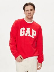 Gap Bluza 852079-08 Czerwony Regular Fit. Czerwone bluzy nierozpinane męskie GAP, m, bez wzorów, z bawełny, bez ramiączek, bez kaptura. Za 99.99 zł.