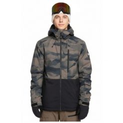 Kurtka narciarska męska Quiksilver Mission Printed Block. Zielone kurtki narciarskie i snowboardowe męskie Quiksilver, na zimę, m, bez wzorów, z poliesteru, bez kaptura, narciarskie. Za 876.70 zł.