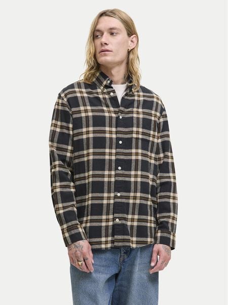 Jack & Jones Koszula Classic Flannel 12278406 Czarny Regular Fit. Czarne koszule męskie Jack & Jones, l, bez wzorów, z bawełny, bez kołnierzyka, bez ramiączek. Za 129.99 zł.