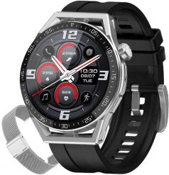 Zegarek SMARTWATCH Rubicon E88 silver / silver mesh / black silicone. Czarne zegarki smartwatch Rubicon. Za 247.99 zł.