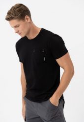 Koszulka z kieszenią TM-SVEN. T-shirty męskie Volcano, l, bez wzorów, z bawełny, bez kołnierzyka, bez ramiączek. Za 69.99 zł.