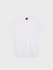 Koszula regular fit ze stójką - biały. Białe koszule męskie Sinsay, l, bez wzorów, bez kołnierzyka, bez ramiączek. Za 39.99 zł.