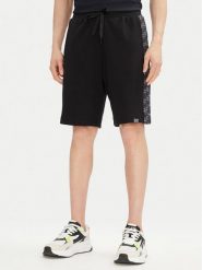 EA7 Emporio Armani Szorty sportowe 7M000217 AF12660 UC001 Czarny Regular Fit. Czarne szorty sportowe męskie EA7 Emporio Armani, bez wzorów, z bawełny, sportowe. Za 239.99 zł.
