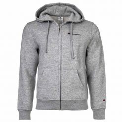 Bluza męska Champion Full Zip Hoodie. Szare bluzy z kapturem męskie CHAMPION, m, bez wzorów, z bawełny, z kapturem. Za 341.76 zł.
