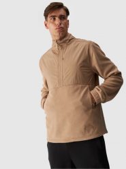 4F Polar ze stójką regular męski - beżowy M. Brązowe bluzy z polaru męskie 4f, m, bez wzorów, z dzianiny, klasyczne, bez ramiączek, bez kaptura. W wyprzedaży za 139.99 zł.