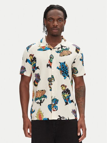 Volcom Koszula Bob Mollema A0412513 Écru Boxy Fit. Koszule męskie Volcom, m, bez wzorów, z wiskozy, bez kołnierzyka, bez ramiączek. Za 189.99 zł.