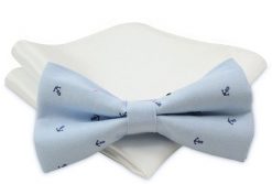 Modna Mucha Męska - Alties - Niebieska w Kotwice. Niebieskie krawaty i muchy męskie Alties, bez wzorów, eleganckie. Za 54.00 zł.