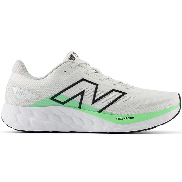 Buty męskie New Balance Fresh Foam 680 v8 M680RH8 – białe. Białe buty do biegania męskie New Balance, bez wzorów, z materiału, bez zapięcia, do biegania. Za 349.99 zł.