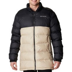 Kurtka puchowa męska Columbia Pike Lake Mid. Brązowe kurtki męskie Columbia, m, bez wzorów, z puchu, sportowe, bez ramiączek, bez kaptura. Za 279.99 zł.