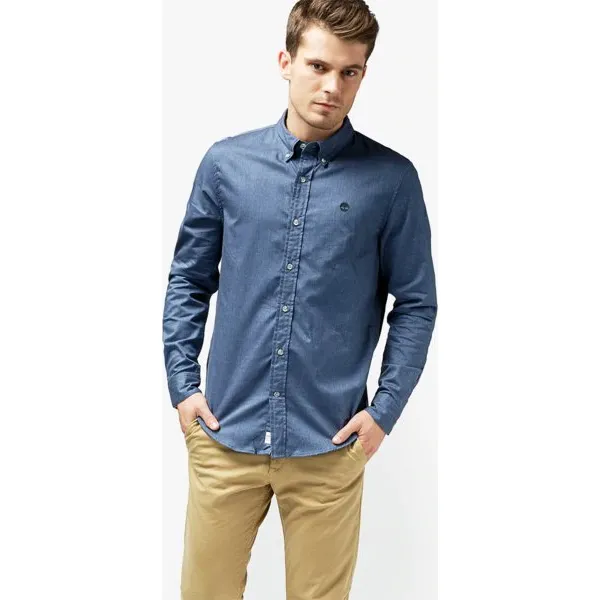 Timberland Koszula Ls Back River Lightweight Flannel Slim , granatowy, rozmiar M. Niebieskie koszule męskie Timberland, m, bez wzorów, z bawełny, bez kołnierzyka, bez ramiączek. W wyprzedaży za 259.99 zł.