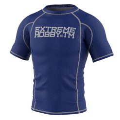 Koszulka Męska Rashguard MMA na Siłownię EXTREME HOBBY TRACE. Niebieskie bielizna termoaktywna męska EXTREME HOBBY, l, bez wzorów, z bawełny, bez ramiączek, do biegania. Za 189.00 zł.