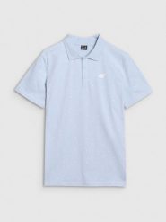 4F Koszulka polo regular z nadrukiem męska - niebieska XXL. Niebieskie koszulki polo męskie 4f, m, bez wzorów, z bawełny, eleganckie, bez kołnierzyka, bez ramiączek. Za 89.99 zł.
