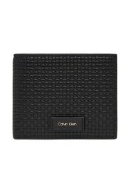 Calvin Klein Portfel Embossed Woven Billfold W/ Coin LV04D1125G Czarny. Czarne portfele męskie Calvin Klein, bez wzorów, ze skóry. Za 329.99 zł.
