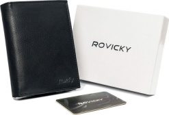 Rovicky Składany, pionowy portfel męski z kieszonką na suwak, skóra naturalna Rovicky Nie dotyczy. Portfele męskie ROVICKY, bez wzorów, ze skóry. Za 110.88 zł.