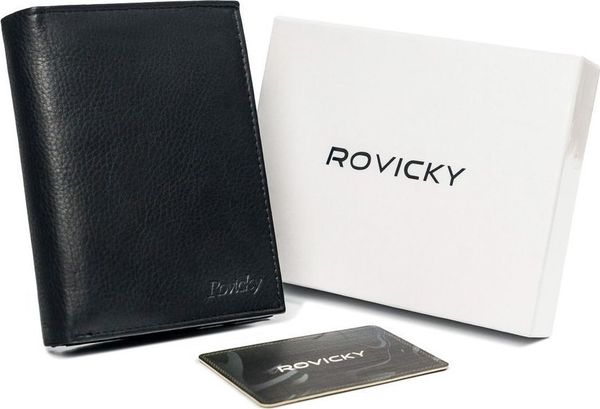 Rovicky Składany, pionowy portfel męski z kieszonką na suwak, skóra naturalna Rovicky Nie dotyczy. Portfele męskie ROVICKY, bez wzorów, ze skóry. Za 110.88 zł.