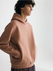 Bluza regular z kapturem - kremowy. Białe bluzy z kapturem męskie Reserved, l, bez wzorów, z dzianiny, z kapturem. Za 149.99 zł.