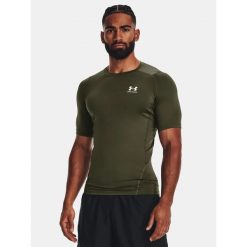 Koszulka termoaktywna męska UNDER ARMOUR 1361518 z krótkim rękawem. Zielone bielizna termoaktywna męska Under Armour, m, bez wzorów, bez ramiączek. Za 94.99 zł.