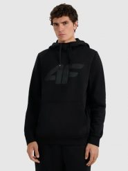 4F Bluza dresowa nierozpinana z kapturem męska - czarna 3XL. Czarne bluzy z kapturem męskie 4f, m, bez wzorów, z bawełny, z kapturem. Za 159.99 zł.