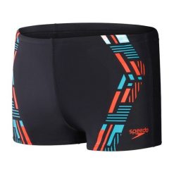 Bokserki kąpielowe męskie Speedo Tech Print Aquashort. Czarne kąpielówki męskie SPEEDO, m, bez wzorów. Za 79.99 zł.