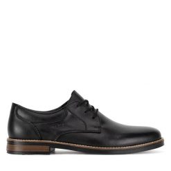 Półbuty Rieker. Czarne eleganckie półbuty męskie Rieker, wizytowe, bez obcasa, bez zapięcia. Za 289.99 zł.