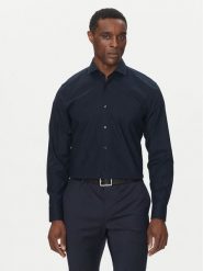 BOSS Koszula H-HANK-spread-C1-222 50539227 Granatowy Slim Fit. Niebieskie koszule męskie Boss, m, bez wzorów, z bawełny, bez kołnierzyka, bez ramiączek. Za 339.99 zł.