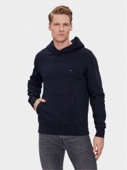 Tommy Hilfiger Bluza Flag Logo MW0MW34266 Granatowy Regular Fit. Niebieskie bluzy nierozpinane męskie Tommy Hilfiger, m, bez wzorów, z bawełny, bez ramiączek, bez kaptura. Za 259.99 zł.