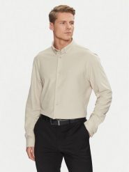 Calvin Klein Koszula Pique Jersey Shirt K10K113311 Beżowy Regular Fit. Brązowe koszule męskie Calvin Klein, m, bez wzorów, z bawełny, bez kołnierzyka, bez ramiączek. Za 279.99 zł.