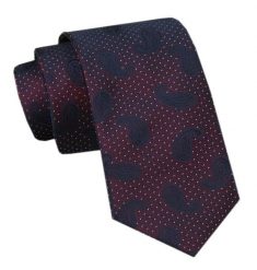 Elegancki Krawat Męski - Alties - Bordo ze Wzorem Paisley. Czerwone krawaty i muchy męskie Alties, bez wzorów, z tkaniny, eleganckie. Za 49.00 zł.