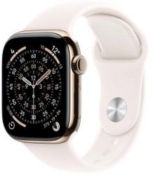 Smartwatch Apple Watch Series 11 GPS + Cellular koperta tytanowa w złotym kolorze, pasek sportowy w delikatnym różu - rozmiar S/M. Czerwone zegarki smartwatch Apple. Za 5,412.70 zł.