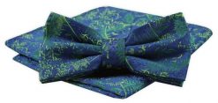 Mucha Męska Alties z Poszetką - Zielona we Wzór. Zielone krawaty i muchy męskie Alties, bez wzorów, eleganckie. Za 54.00 zł.