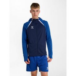 Bluza dresowa z kapturem Hummel Lead 2.0. Niebieskie bluzy z kapturem męskie HUMMEL, bez wzorów, z dresówki, z kapturem. Za 273.80 zł.