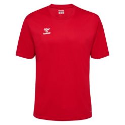 Koszulka Poliestrowa Essential Jersey S/S. Czerwone t-shirty sportowe męskie HUMMEL, l, bez wzorów, z jersey, sportowe, bez ramiączek. Za 61.00 zł.
