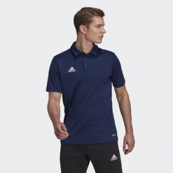 Koszulka polo do piłki nożnej męska Adidas Entrada 22 Polo z krótkim rękawem. Niebieskie koszulki polo męskie ADIDAS, m, bez wzorów, sportowe, bez kołnierzyka, bez ramiączek. Za 75.00 zł.