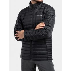 Kurtka puchowa męska Rab Microlight Jacket. Czarne kurtki męskie RAB, m, bez wzorów, z puchu, sportowe, bez ramiączek, bez kaptura. Za 749.99 zł.